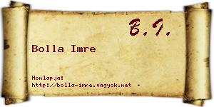 Bolla Imre névjegykártya